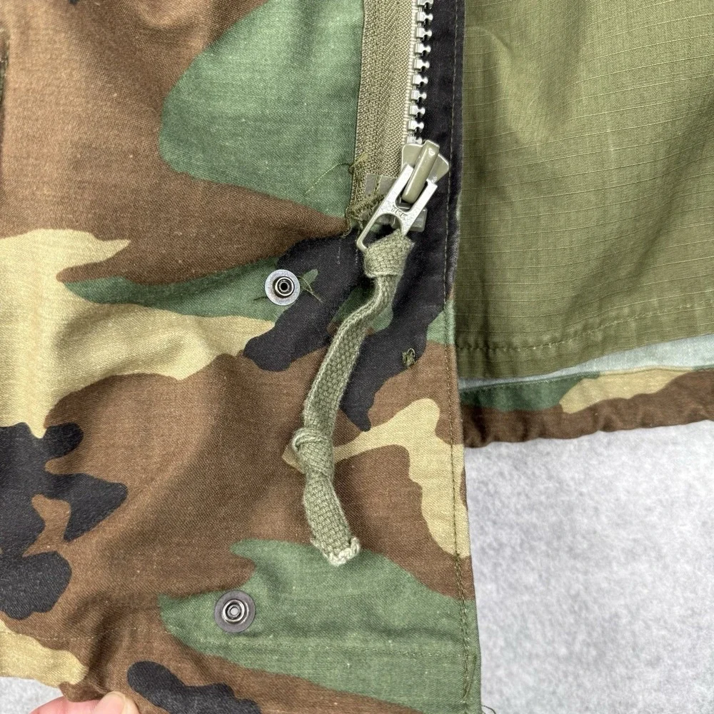Alpha Industries Military Jacket Mens Small Woodland Camo M65 Field US Army 80s‎